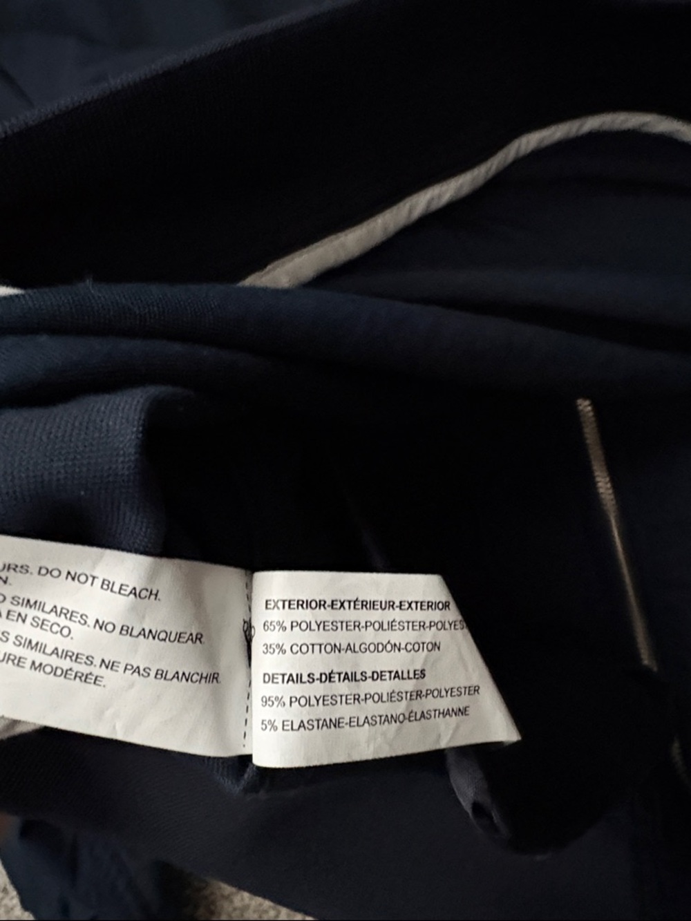Denim & Flower Men's Navy Bomber Jacket with Striped Trim - Picture 6 of 6